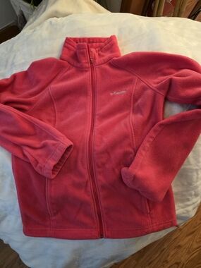 Columbia Pink Full-Zip Fleece Jacket